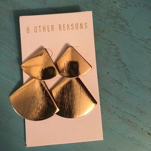 Gold Pyramid Drop Earrings